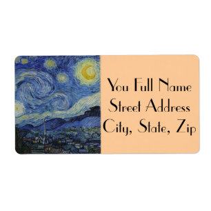 Etiqueta Noche estrellada de Vincent van Gogh