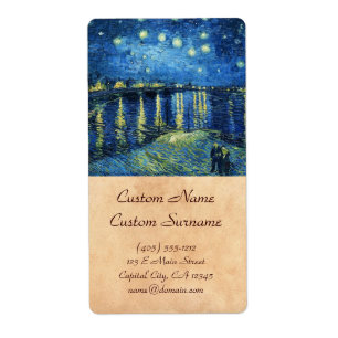Etiqueta Noche estrellada sobre el Rhone Vincent van Gogh