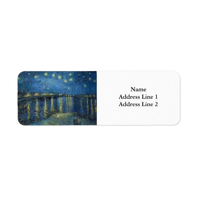 Etiqueta Noche estrellada sobre el Ródano, Van Gogh (Frente)