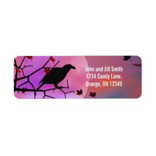 Etiqueta Noche Halloween Raven