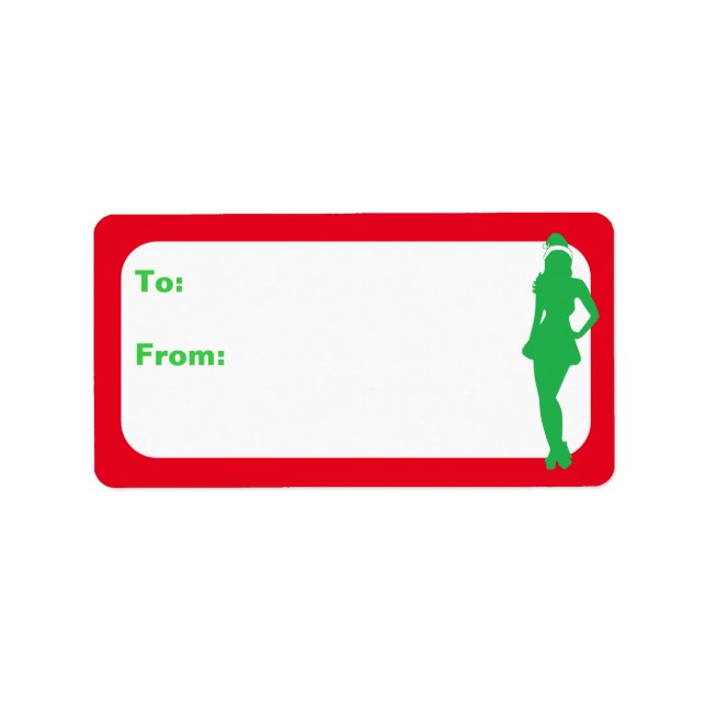 Etiqueta Noche mala Elf (Frente)