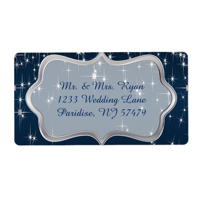 Etiqueta Noche Navy Blue Starry (Frente)