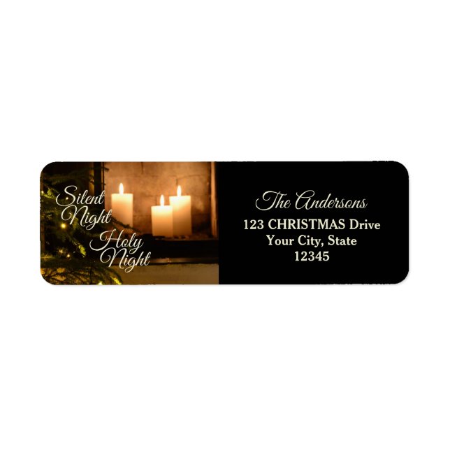 Etiqueta "Noche Santa Silenciosa" queridos Navidades Carol (Frente)
