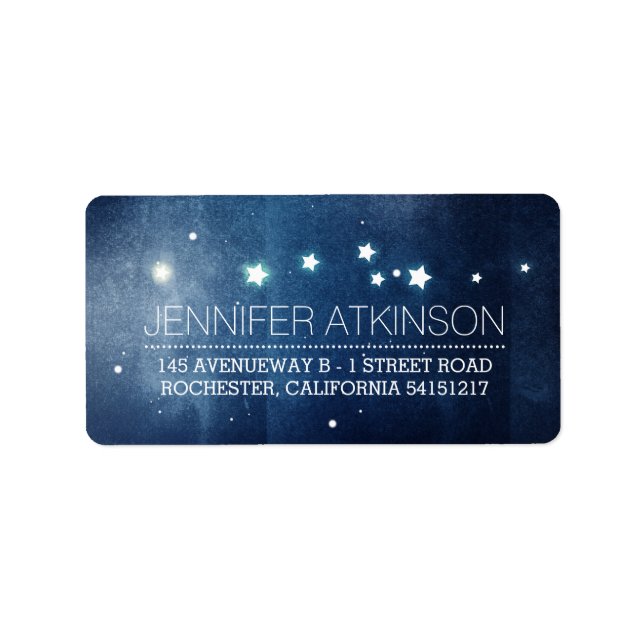 Etiqueta Noche Stars Romantic Naval (Frente)