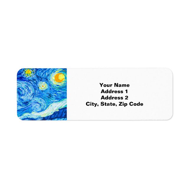 Etiqueta Noche Van Gogh Starry (Frente)