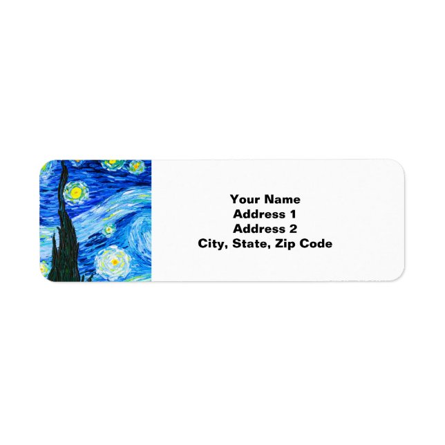 Etiqueta Noche Van Gogh Starry (Frente)