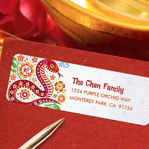 Etiqueta Nochero de papel chino Año nuevo lunar 2025 modern