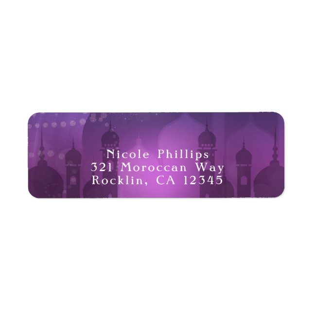 Etiqueta Noches Árabes Morado Claro Moruno (Frente)