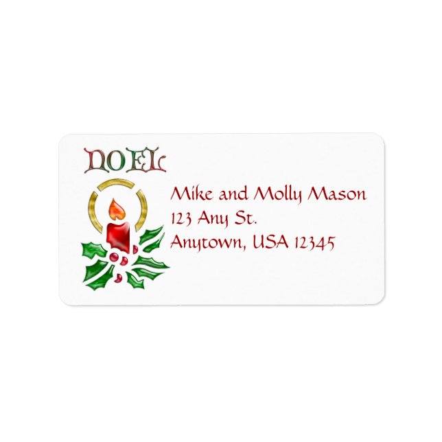 Etiqueta Noel Christmas Candle Address Labels (Frente)