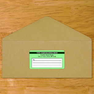 Etiqueta Nombre comercial resaltado en el envío ligero verd