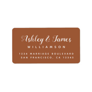 Etiqueta Nombre de caligrafía de moda Dirección de devoluci