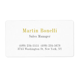 Etiqueta Nombre de color único clásico simple de oro