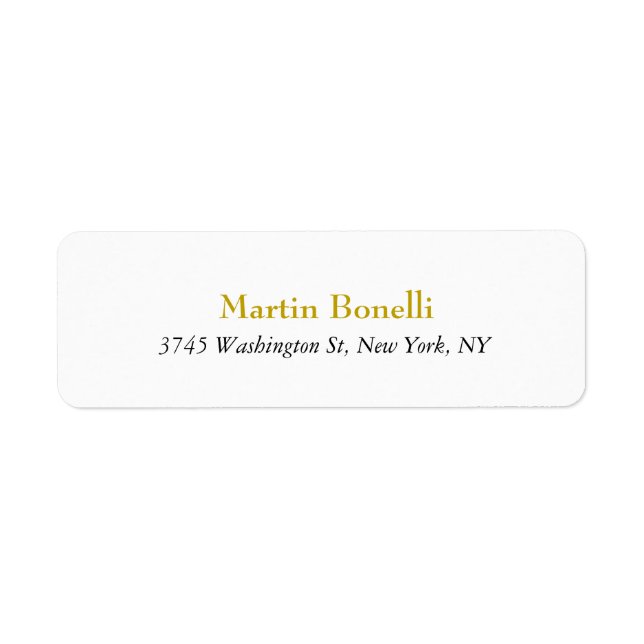 Etiqueta Nombre de color único clásico simple de oro (Frente)