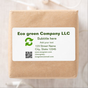Etiqueta nombre de empresa verde ecológico código q r sitio