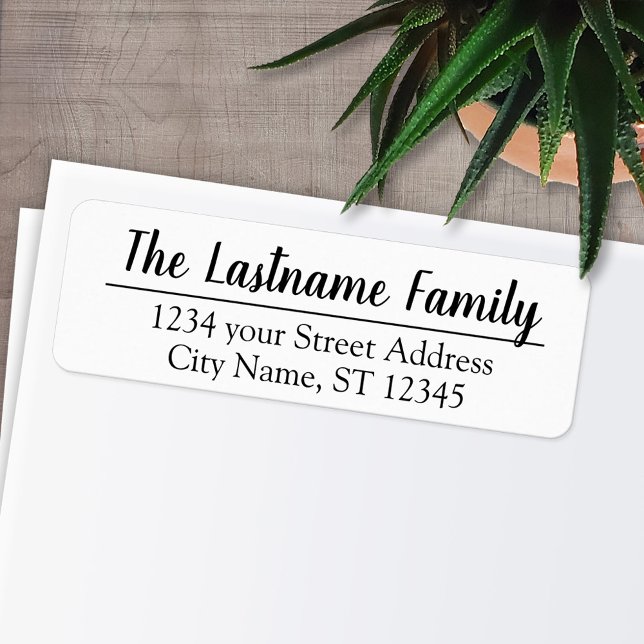 Etiqueta Nombre de familia de personalizado Dirección de de (Personalized Return Address Labels)