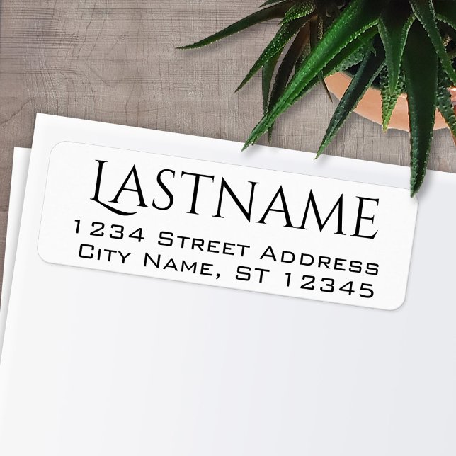 Etiqueta Nombre de familia personalizado y dirección de ret (Personalized Return Address Labels)