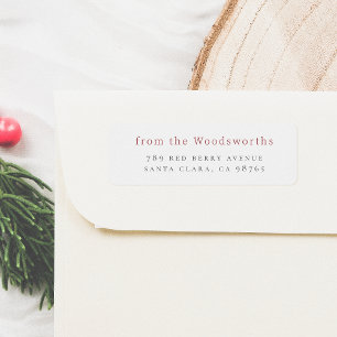 Etiqueta Nombre de familia roja minimalista