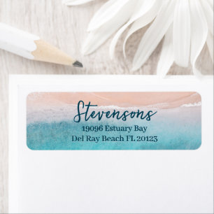 Etiqueta Nombre de familia Vacation Beach House Script senc