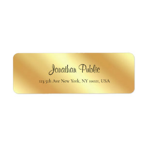 Etiqueta Nombre de guión manuscrito Faux Gold Modern Elegan