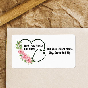 Etiqueta Nombre de la enfermera veterana de registro de est