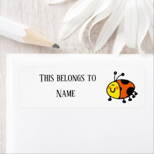 Etiqueta Nombre de la escuela de mariquita linda