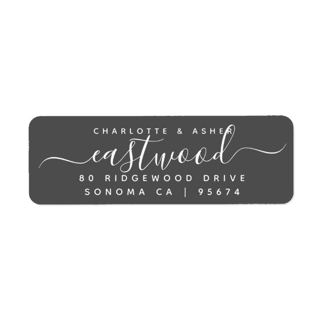 Etiqueta Nombre De Pareja Blanco Sobre Negro (Frente)