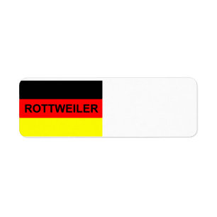 Etiqueta nombre de rottweiler en la bandera