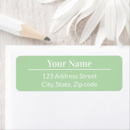 Etiqueta Nombre Dirección Verde Claro Pastel Minimalista Mo