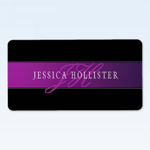 Etiqueta Nombre elegante y comienzo/s monogramado