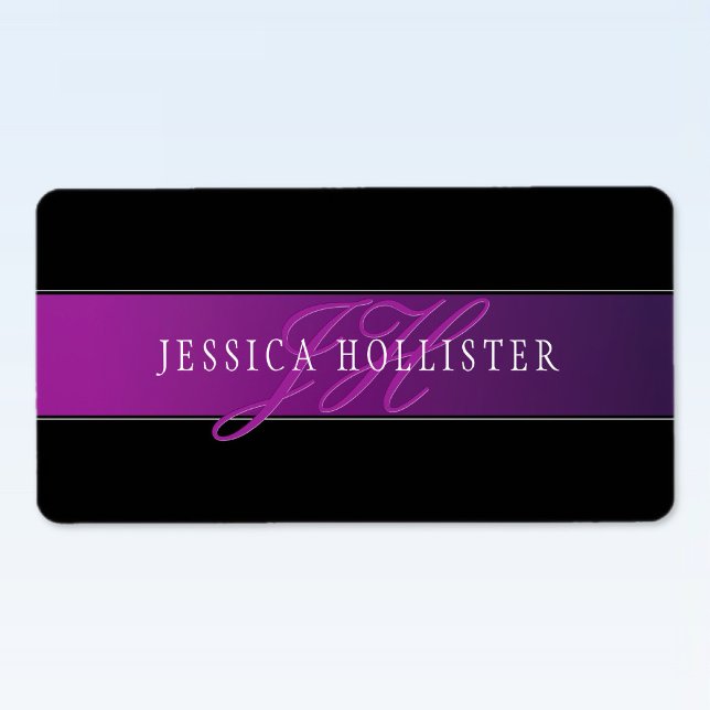 Etiqueta Nombre elegante y comienzo/s monogramado (Subido por el creador)