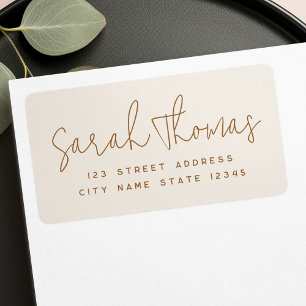 Etiqueta Nombre escrito a mano luz de la dirección de retor