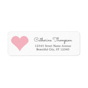 Etiqueta Nombre femenino de la escritura del corazón rosad