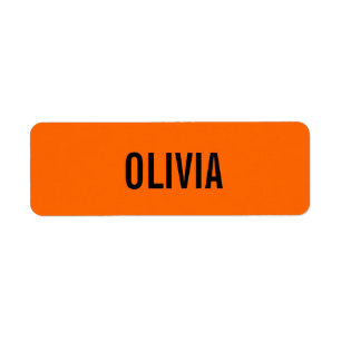 Etiqueta Nombre moderno del Naranja del atardecer Minimal