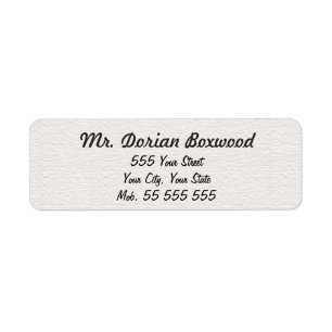 Etiqueta Nombre negro de la estructura blanca simple