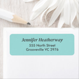 Etiqueta nombre personalizado azul acuático minimalista