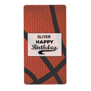 Etiqueta Nombre personalizado Baloncesto Cumpleaños Gran Bo