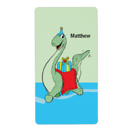 Etiqueta Nombre personalizado, niño, dinosaurio de cumpleañ