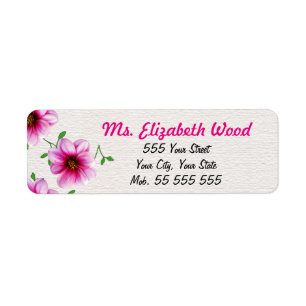 Etiqueta Nombre rosado floral del rosa de la flor en la
