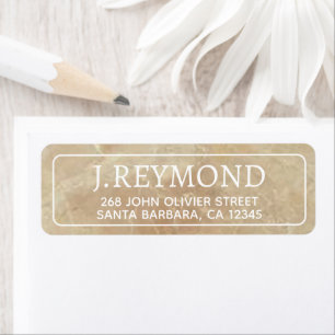 Etiqueta Nombre y dirección mármol beige
