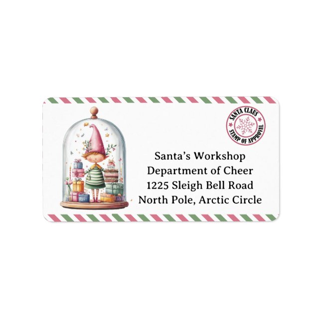 Etiqueta North Pole Mail | Enchanted Elf (Frente)