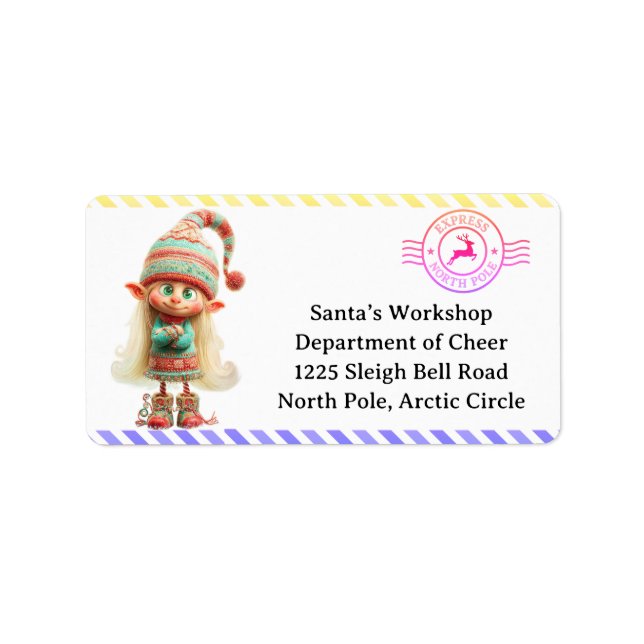 Etiqueta North Pole Mail | Enchanted Elf (Frente)