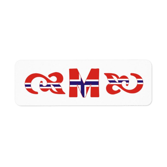 Etiqueta noruega M monograma (Frente)