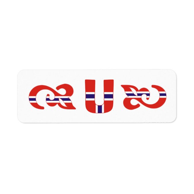 Etiqueta noruega Monograma (Frente)