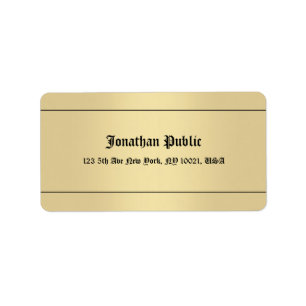 Etiqueta Nostalgic Calligraphic Gold Look Template Classic