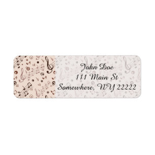 Etiqueta Notas musicales, barras, y símbolos festivos