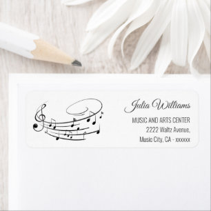 Etiqueta Notas Musicales Recital de Piano Elegante y Progra