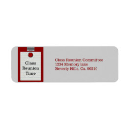 Etiqueta Notepaper metalizado Red Class Reunion