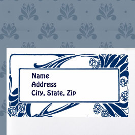 Etiqueta Noveau de arte azul