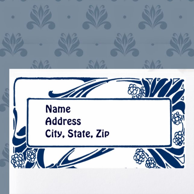 Etiqueta Noveau de arte azul (Subido por el creador)