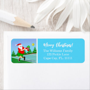 Etiqueta Novedades divertidas en Santa Jugando Pickleball M